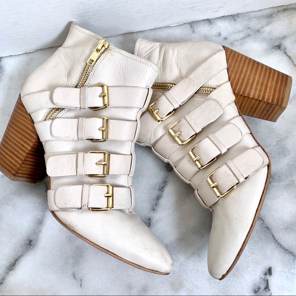 Rebecca Minkoff Cream Leather ‘Audrey’ Boot Size 9